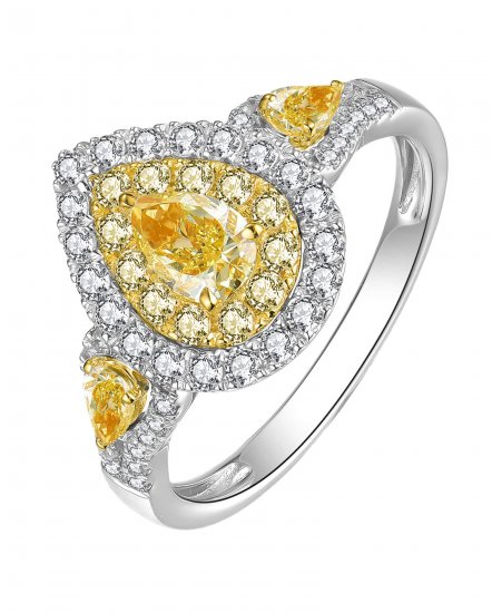 MULTI TONE PEAR DIAMOND ENGAGEMENT RING (TR4132)